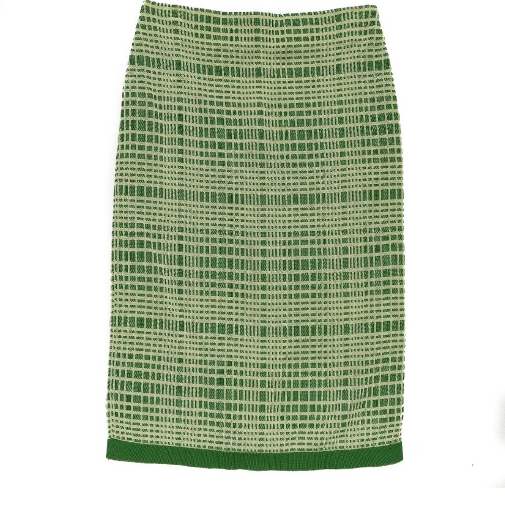 COS Green Checkered Midi Skirt